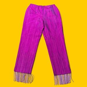 Muse The Label fuchsia fringe pants #fringe